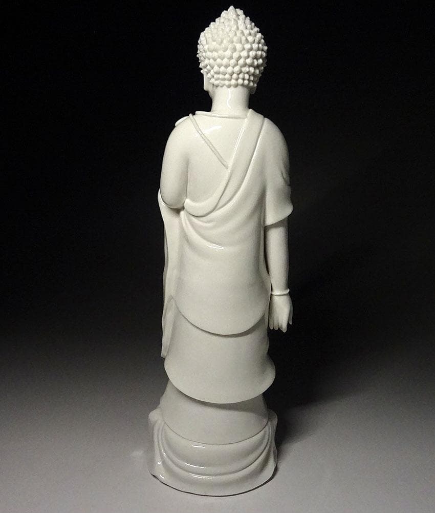 時代物 白磁高麗仏 仏像 高約34.5cm 仏教美術 唐物 徳化窯 z98913