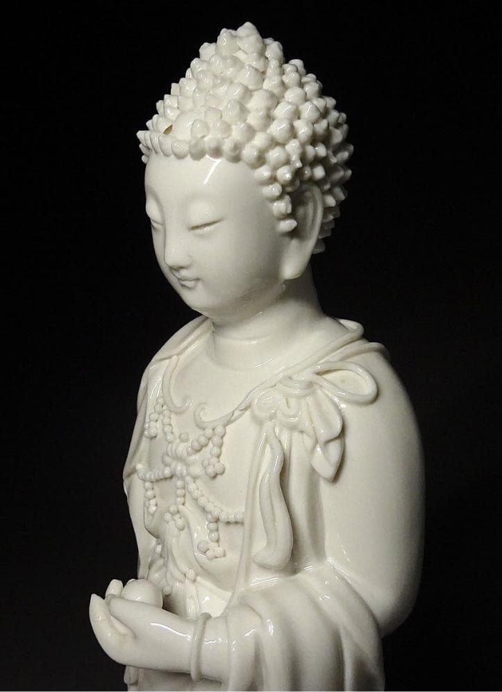 時代物 白磁高麗仏 仏像 高約34.5cm 仏教美術 唐物 徳化窯 z98913