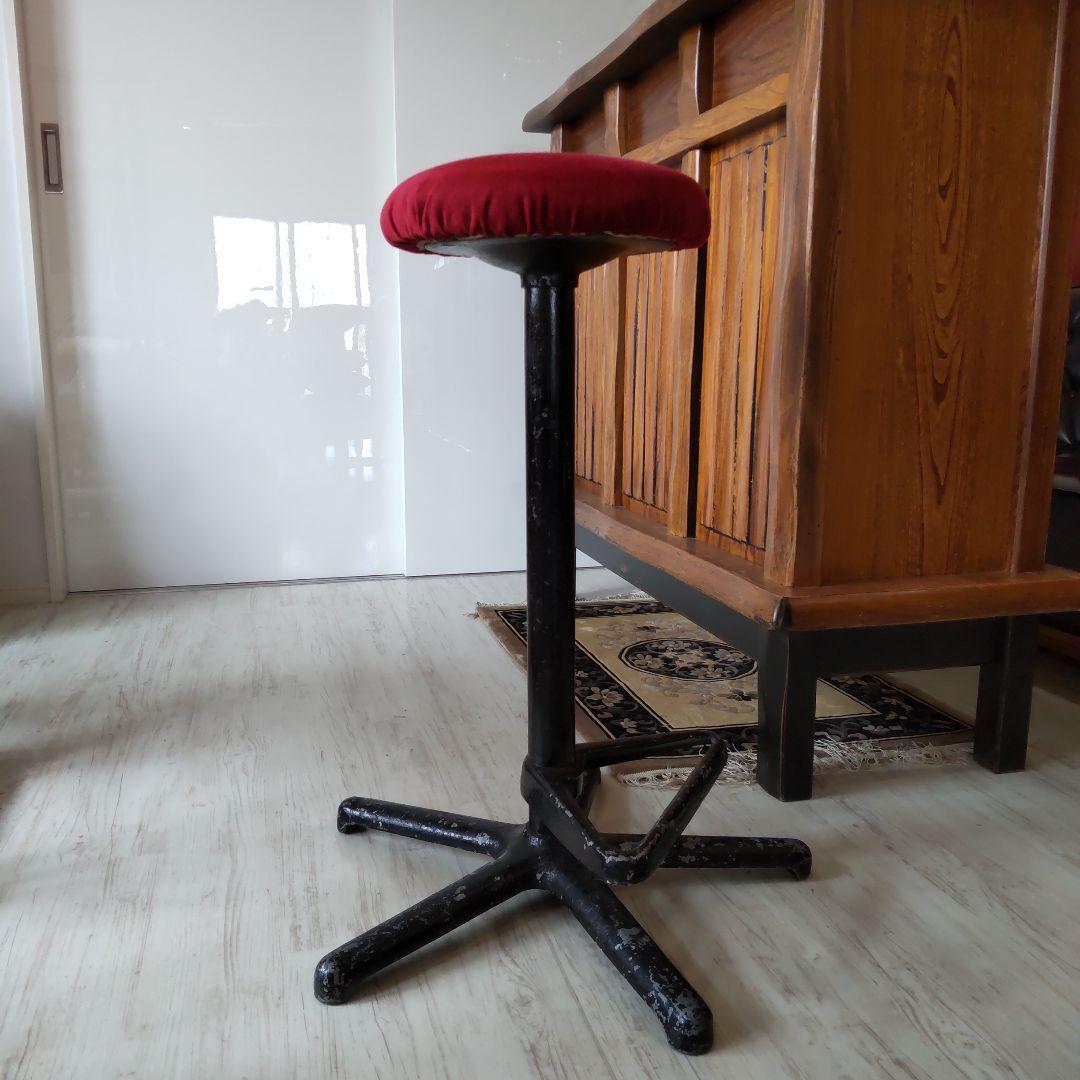 イギリスアンティーク アイアンバーチェア ハイスツール