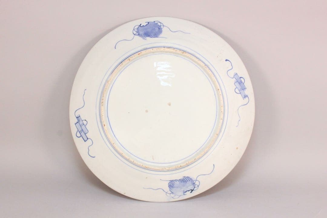 No4436 古伊万里　染錦大皿2点　赤絵　金襴手　鳳凰　花鳥　古美術　送料無料