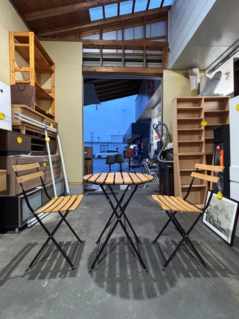 ガーデンテーブル&チェアセット 木目