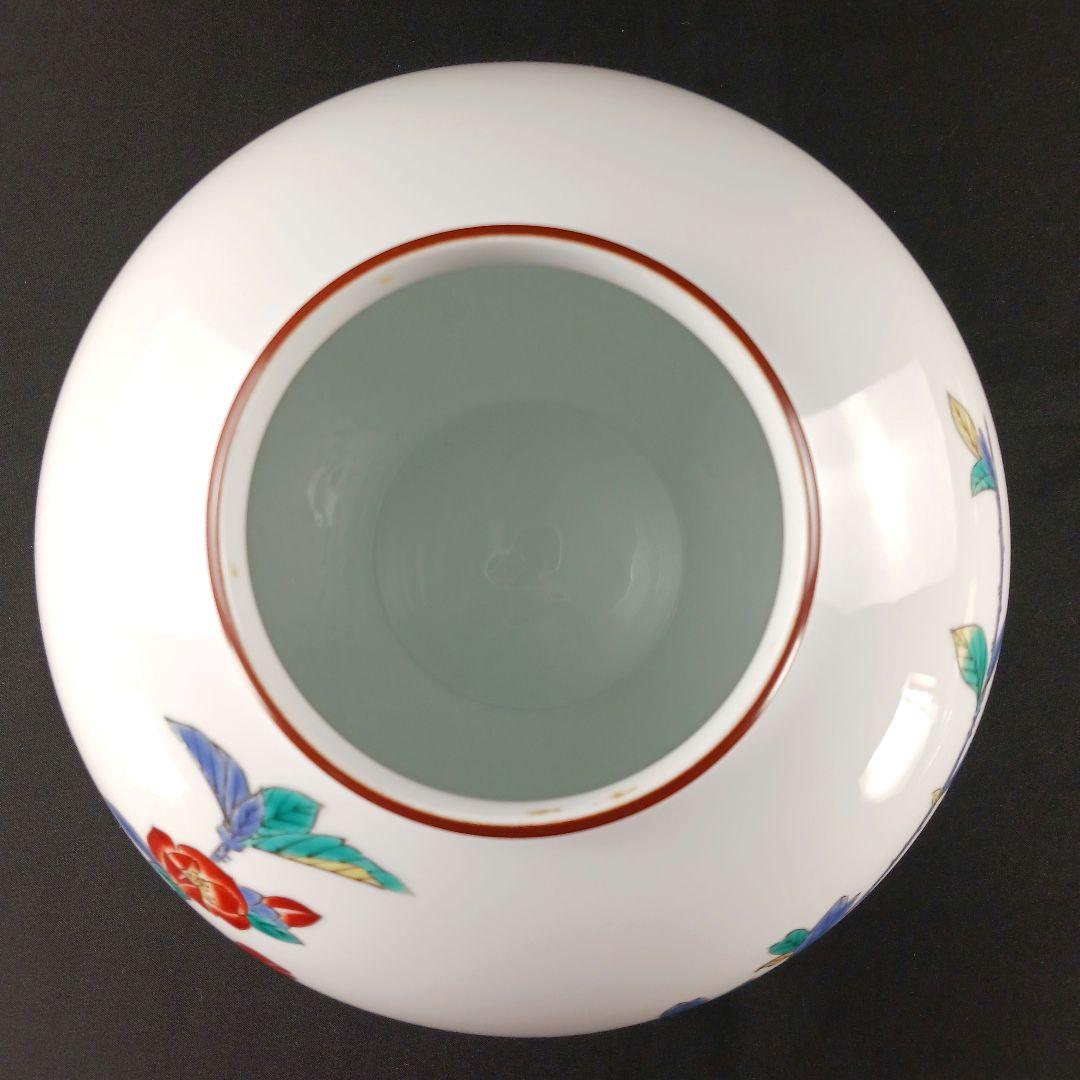 Y2293-77 香蘭社 染錦 椿図 花瓶 花器 有田焼