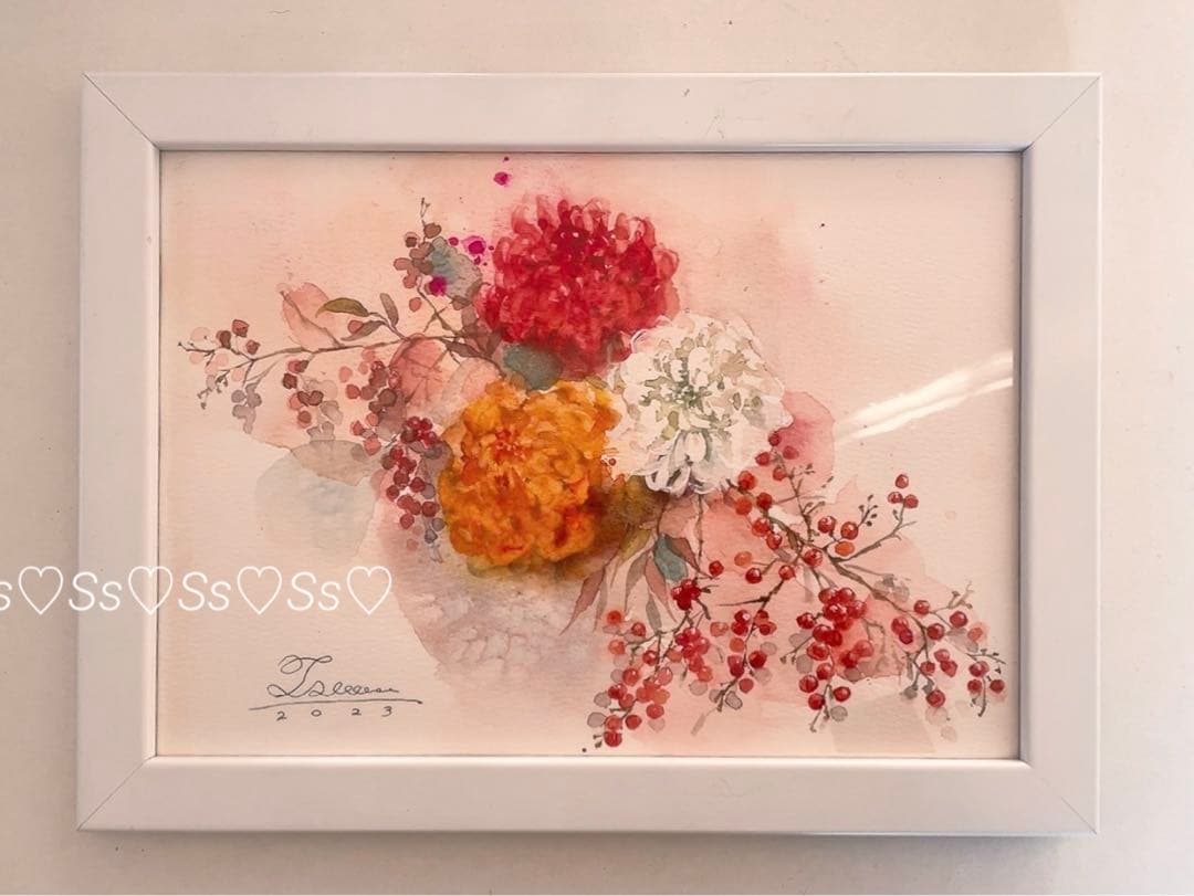 水彩画 アート 花の絵