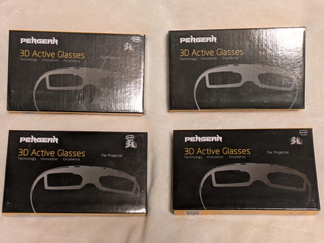 PERGEAR 3Dアクティブグラス 144Hz対応 3Dグラス ４個セット