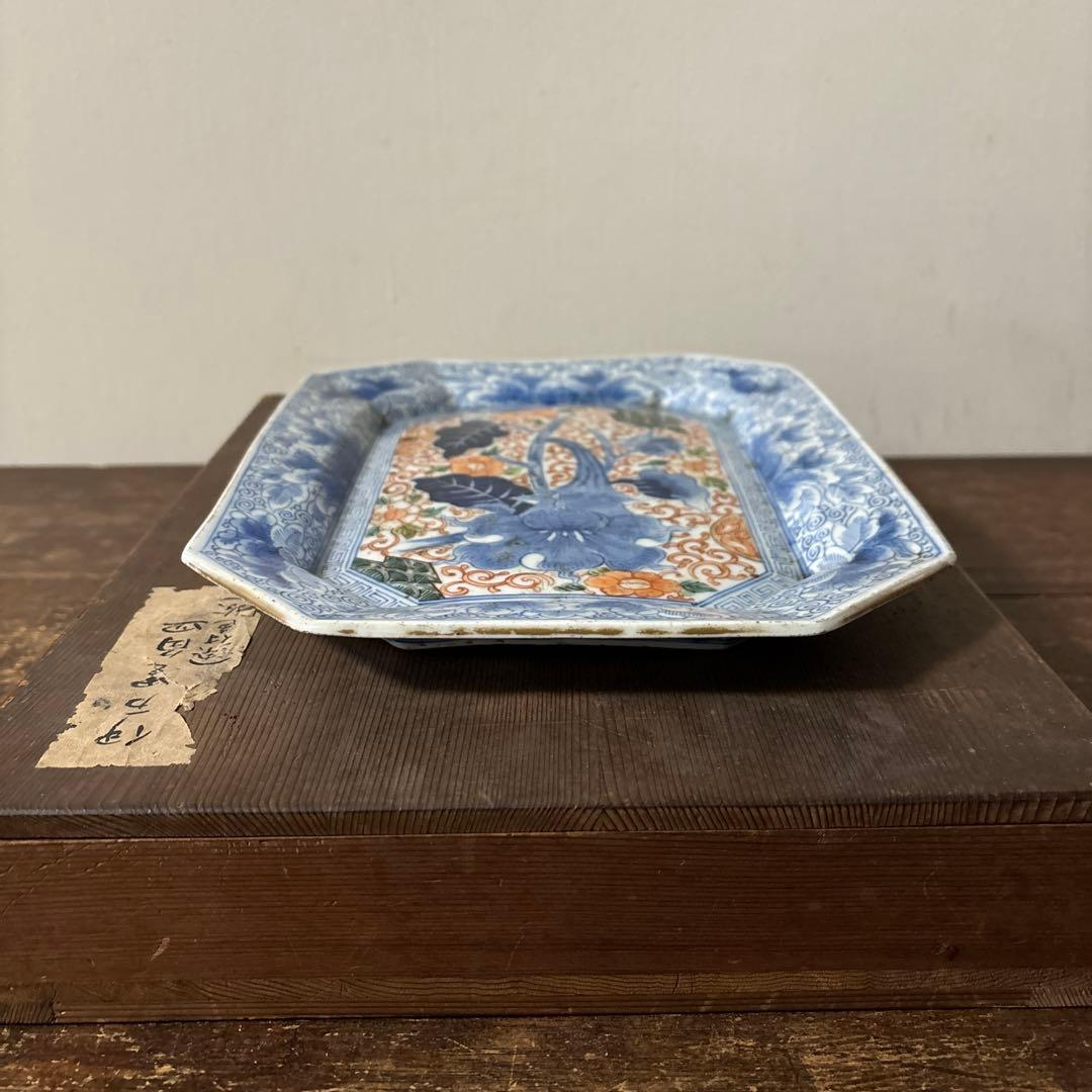 古伊万里八角皿　アンティーク　白磁　李朝