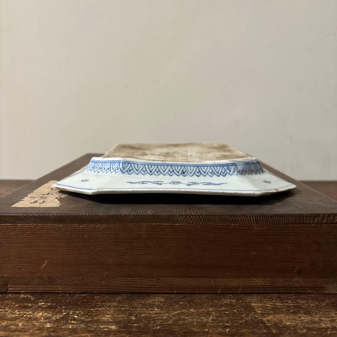 古伊万里八角皿　アンティーク　白磁　李朝