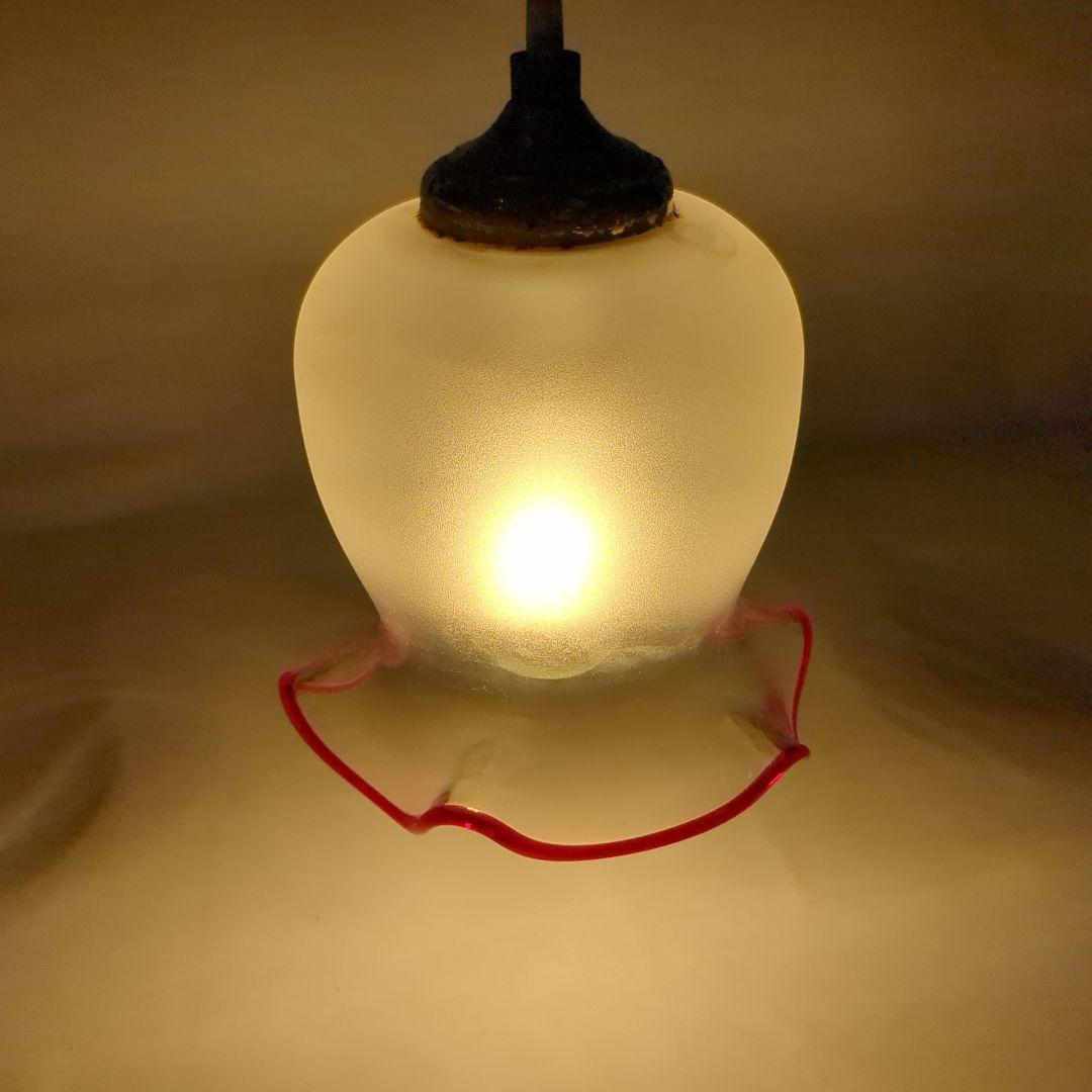 昭和レトロ　フロストガラス ペンダントライト　ナショナル