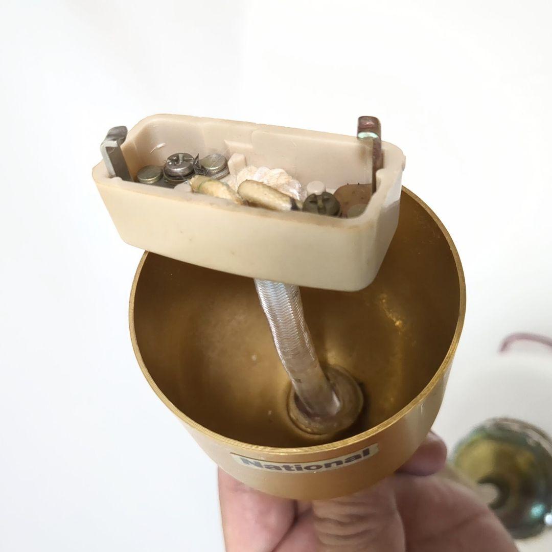 昭和レトロ　フロストガラス ペンダントライト　ナショナル