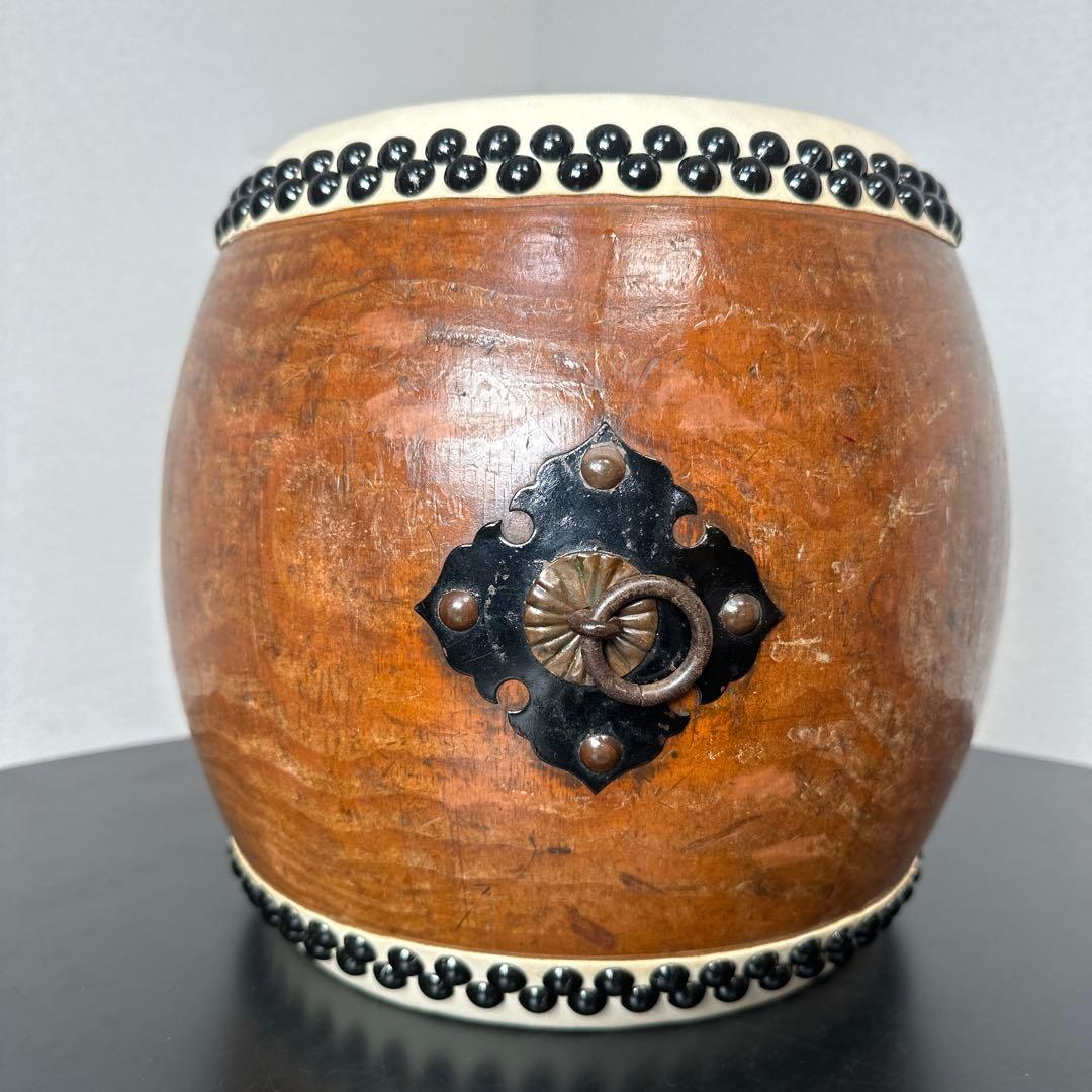 胴長太鼓 和太鼓 和楽器 バチ付き H25×φ29cm 約2.85kg 31※