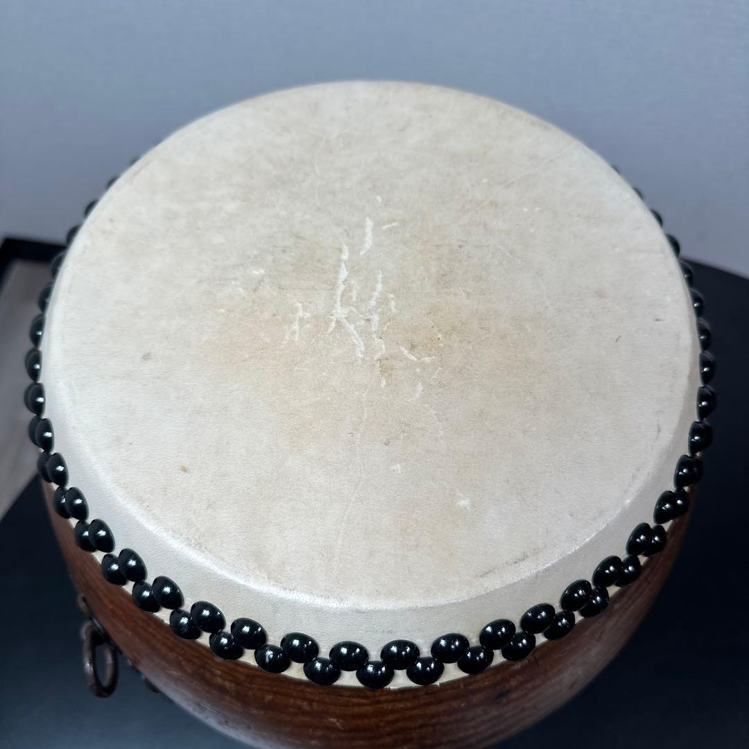 胴長太鼓 和太鼓 和楽器 バチ付き H25×φ29cm 約2.85kg 31※