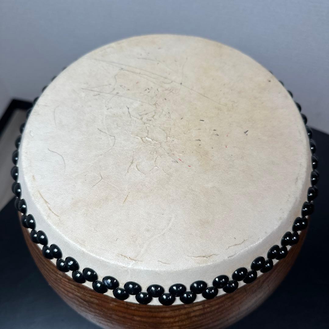 胴長太鼓 和太鼓 和楽器 バチ付き H25×φ29cm 約2.85kg 31※