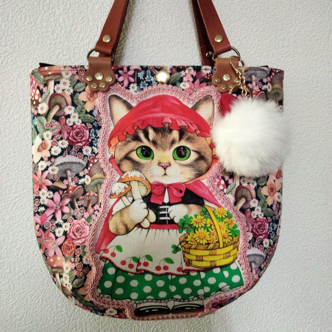 コヤンイサムチョン☆赤い頭巾のサンダーちゃん☆リバティ☆肉球大きめぷっくりバッグ