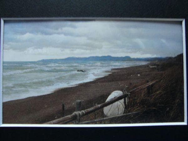 大畑 稔浩 【石見の海一海風】 希少画集画、状態良好、新品高級額装付