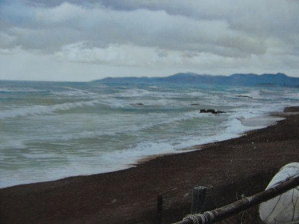 大畑 稔浩 【石見の海一海風】 希少画集画、状態良好、新品高級額装付