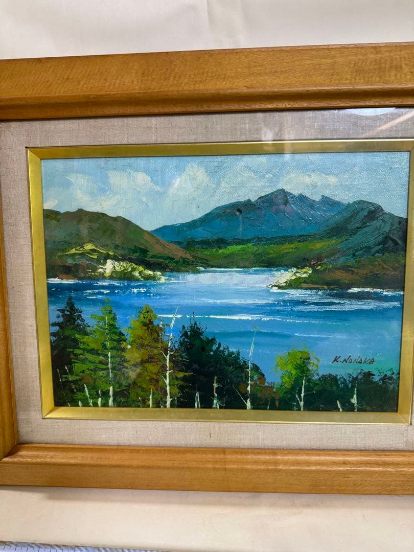 K.ノナカ　自然風景画 木製フレーム付き