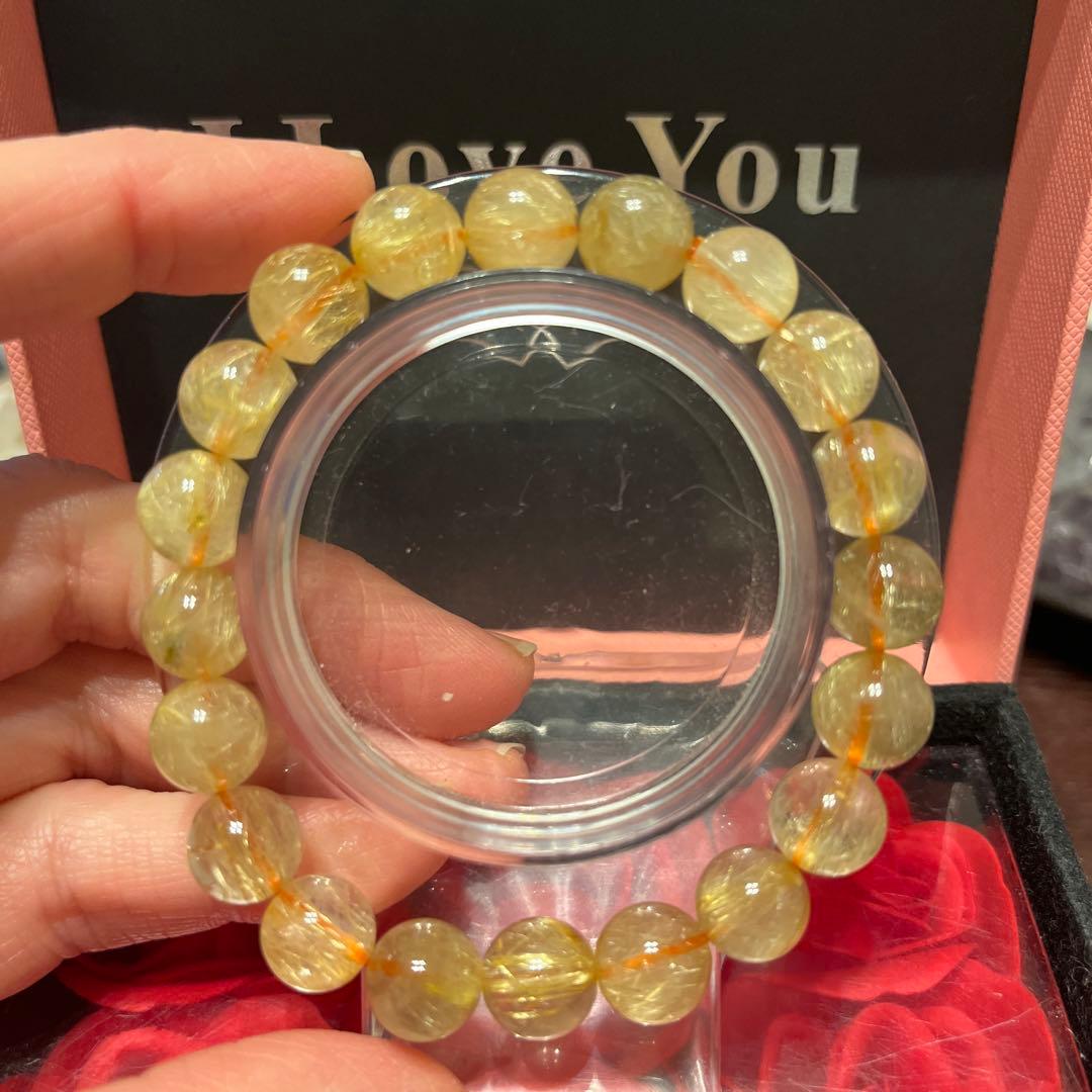 天然石ブレスレット　ゴールドルチルクォーツ タイチンルチル　ビーナスルチル