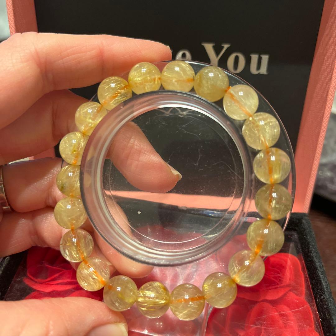 天然石ブレスレット　ゴールドルチルクォーツ タイチンルチル　ビーナスルチル