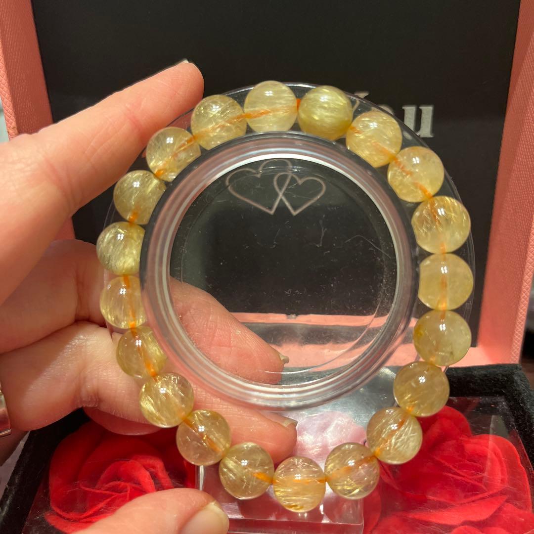 天然石ブレスレット　ゴールドルチルクォーツ タイチンルチル　ビーナスルチル