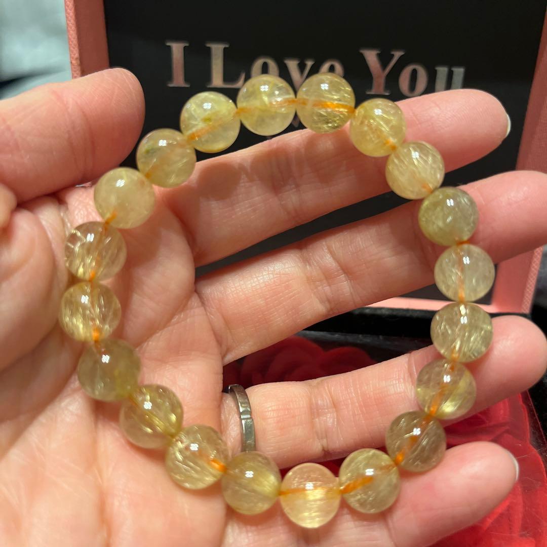 天然石ブレスレット　ゴールドルチルクォーツ タイチンルチル　ビーナスルチル