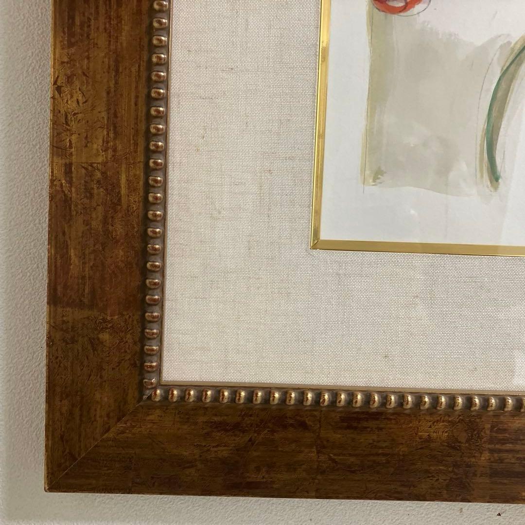 水彩画 女性と花の静物画