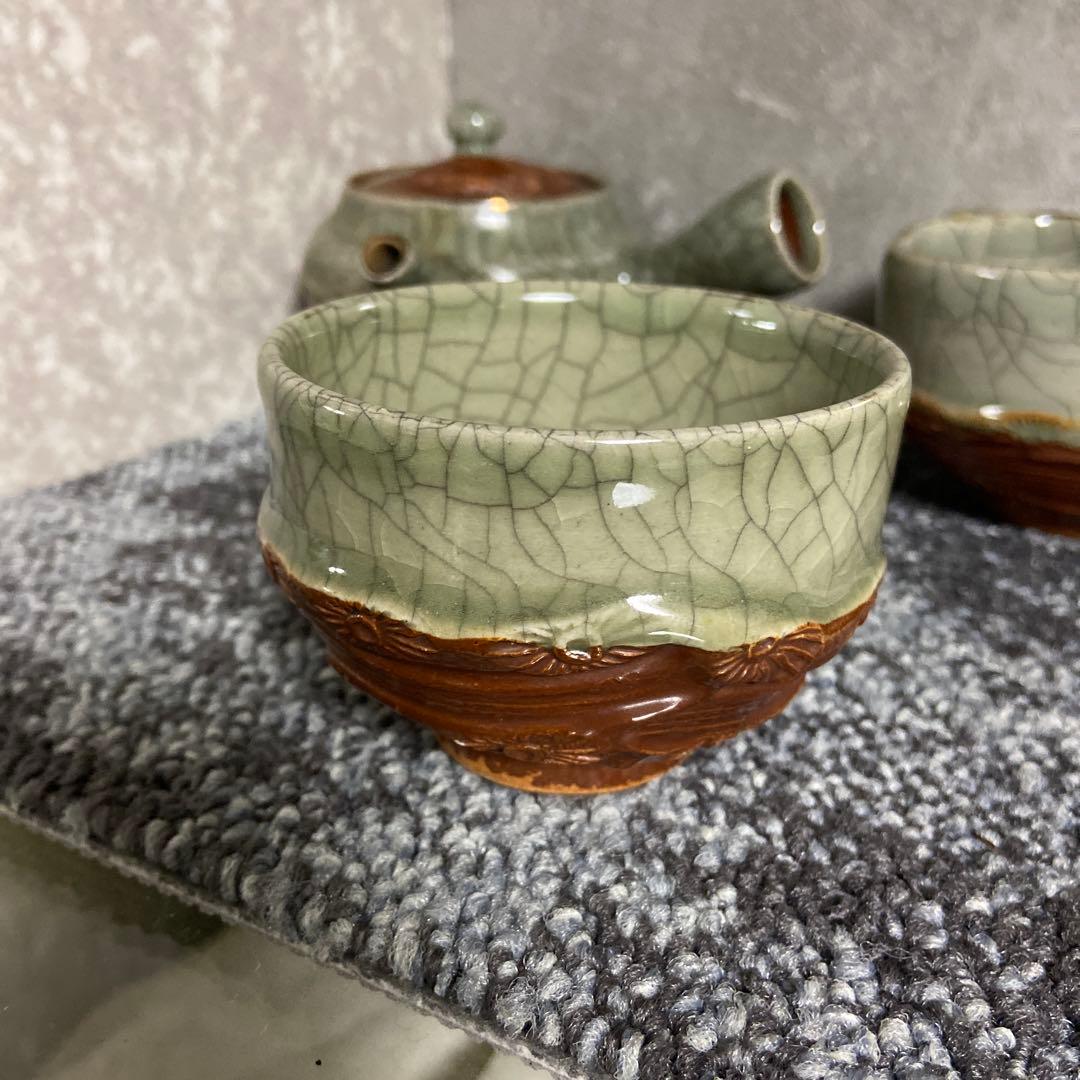 相馬焼　相馬幸山　相馬吉忠　茶器揃い　煎茶揃い　茶器セット　宝瓶　湯さまし　湯呑