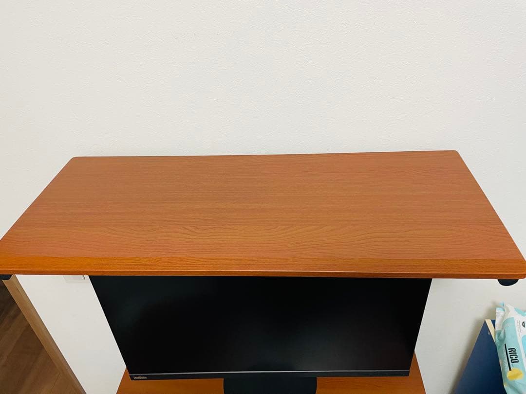 美品 パソコンデスク75cm幅 ワークデスク キーボードテーブル キャスター付き