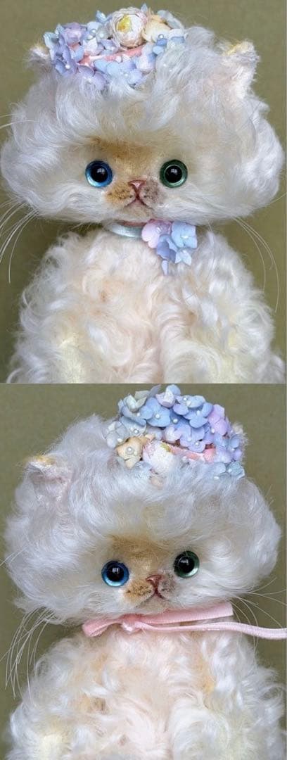花々仔猫 アーティストベア 海外作家様 ハンドメイド テディベア ぬいぐるみ