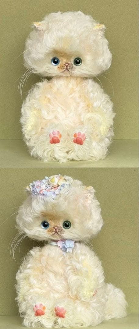 花々仔猫 アーティストベア 海外作家様 ハンドメイド テディベア ぬいぐるみ