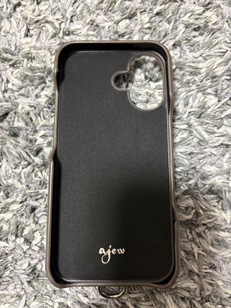 ajew グレー レザー風 iPhoneケース
