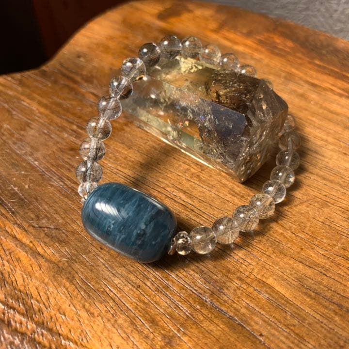 アクアマリン＆シルバールチルブレスレット