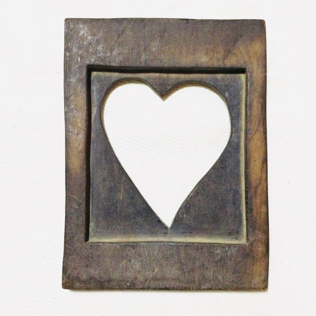 バリ島購入　ハート型　木製フレーム