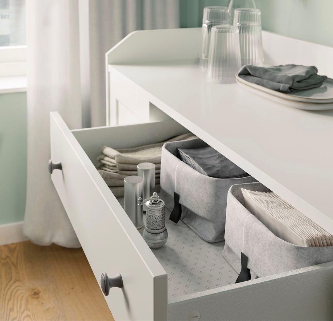 【IKEA】HAUGA ハウガ サイドボード ホワイト 140x84 cm