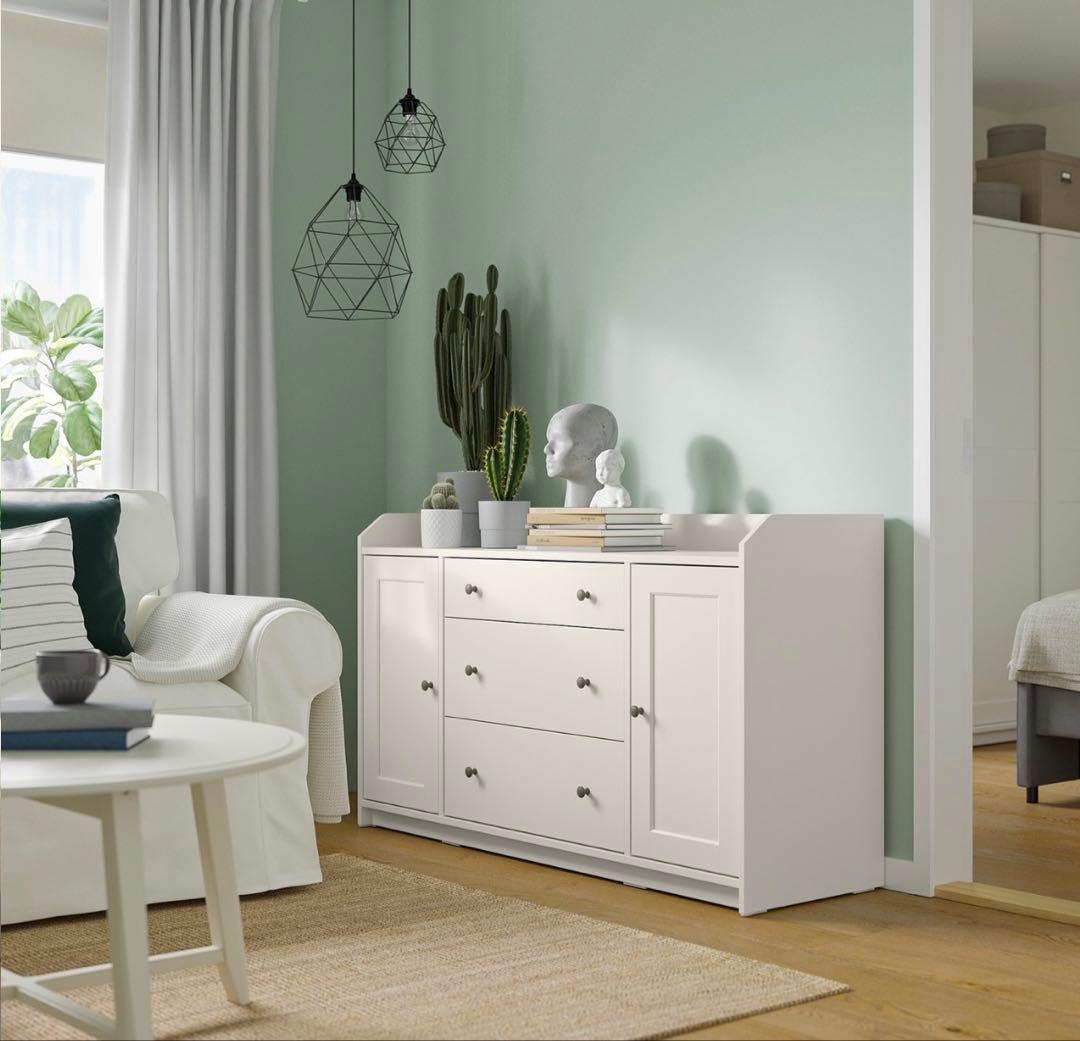 【IKEA】HAUGA ハウガ サイドボード ホワイト 140x84 cm