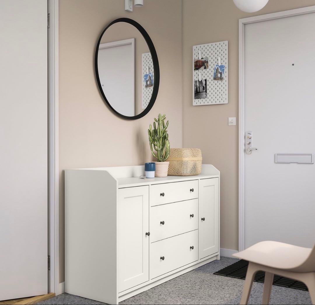 【IKEA】HAUGA ハウガ サイドボード ホワイト 140x84 cm
