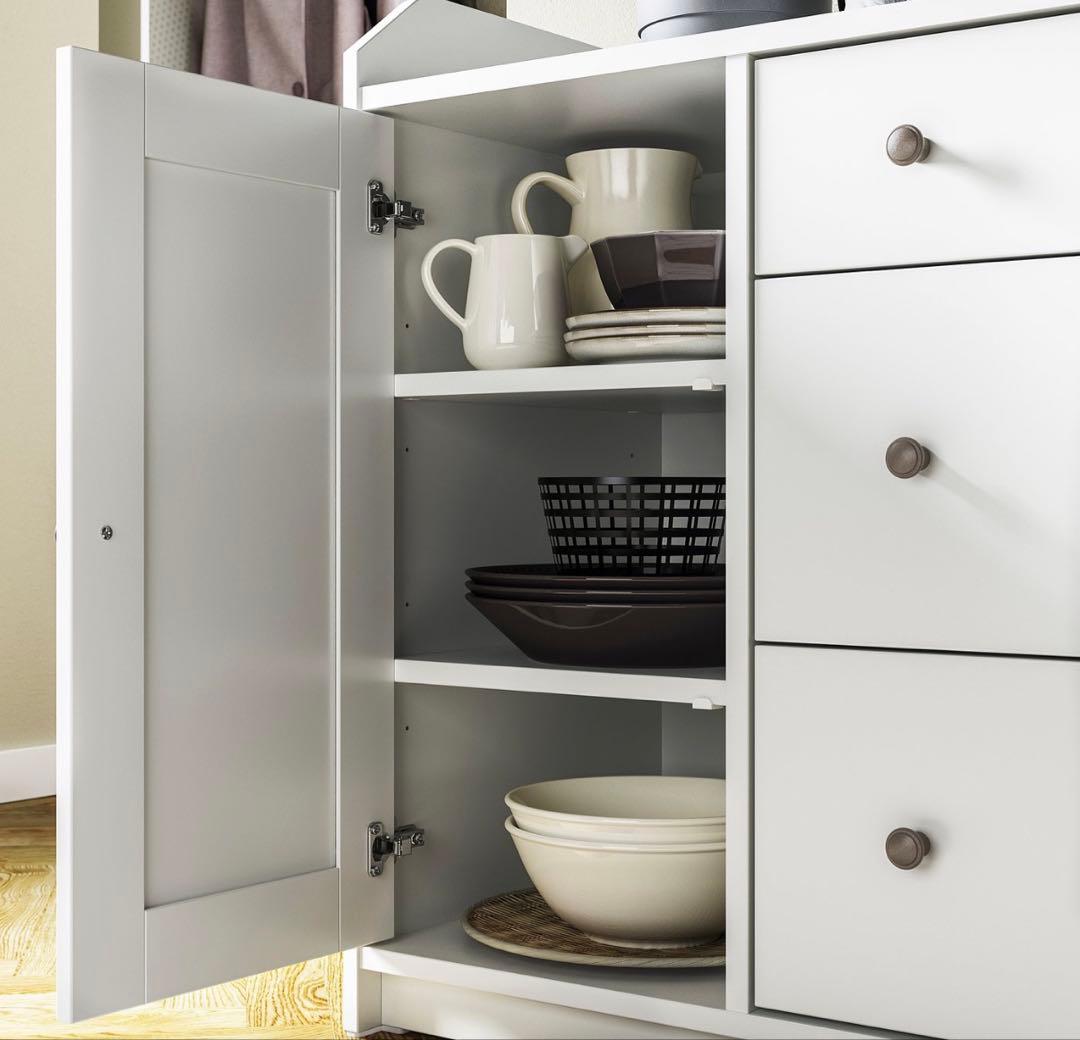 【IKEA】HAUGA ハウガ サイドボード ホワイト 140x84 cm