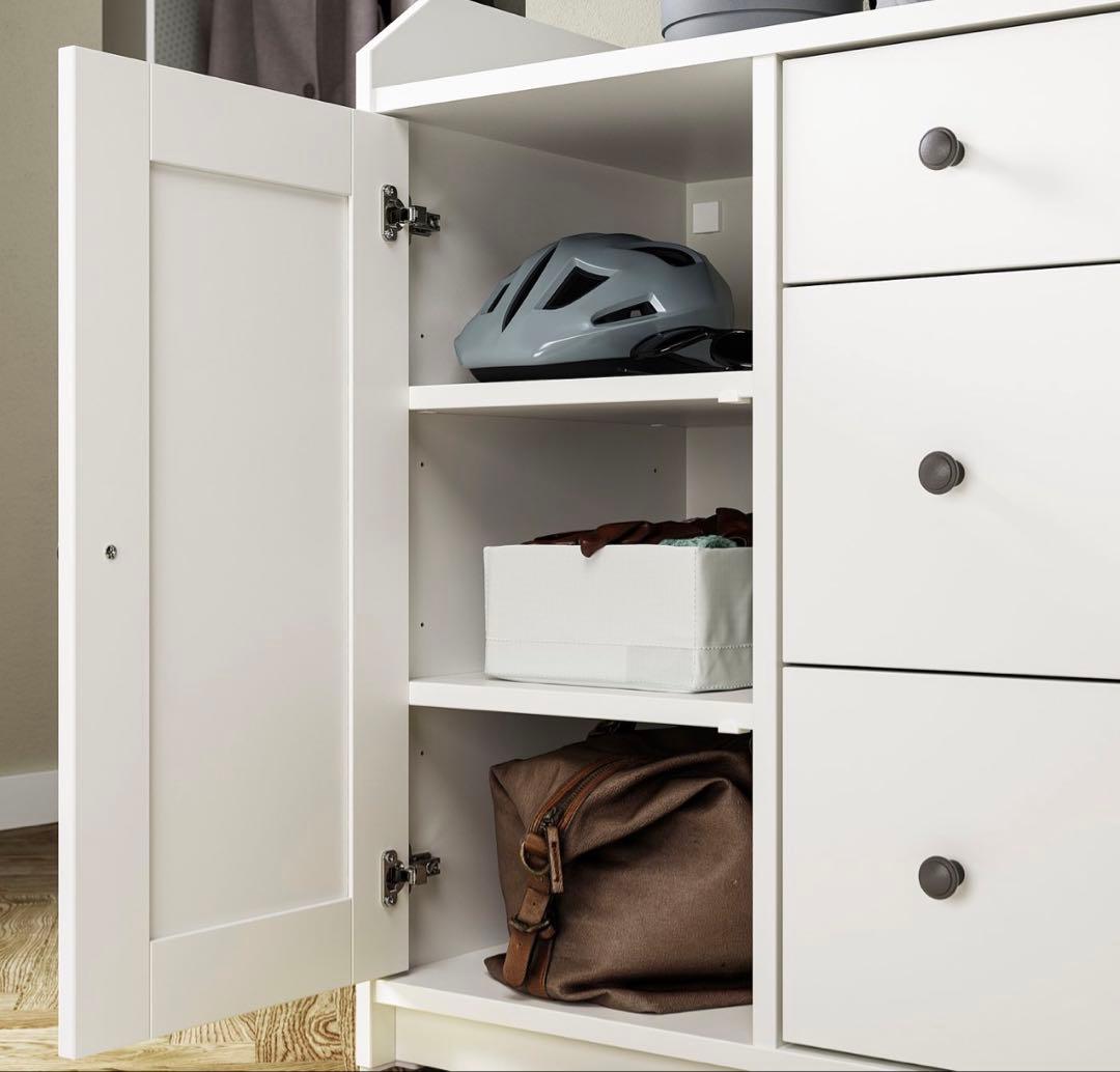 【IKEA】HAUGA ハウガ サイドボード ホワイト 140x84 cm