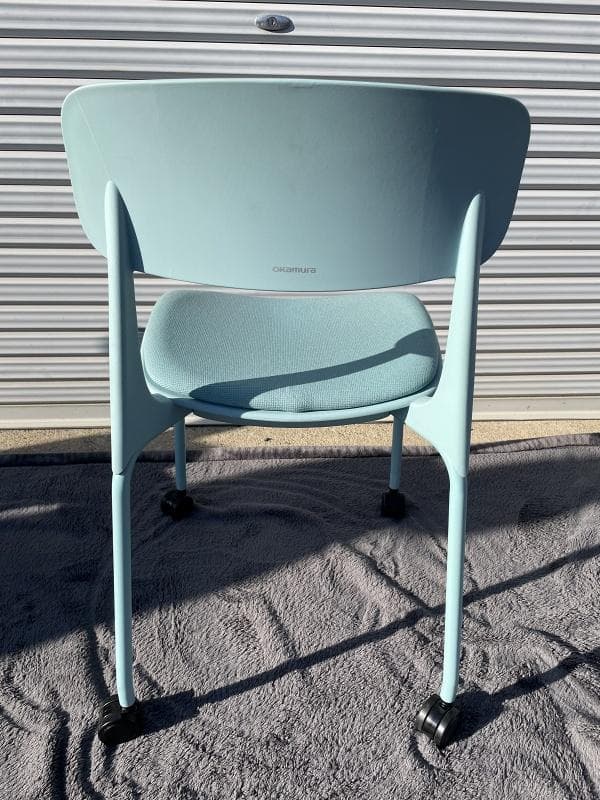 ②【美品】オカムラ　8124SL FPE6　5脚セット　座パッド・キャスター付