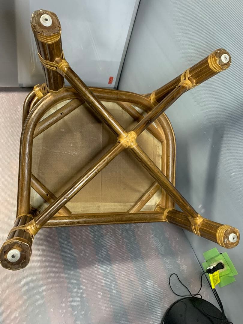 高級 ラタン アームチェア 籐 アジアン エスニック アンティーク ハイバック