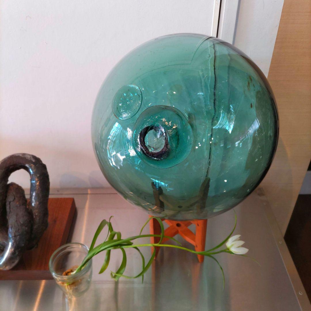 手作り　ガラス浮き球　【北】マーク入　骨董品