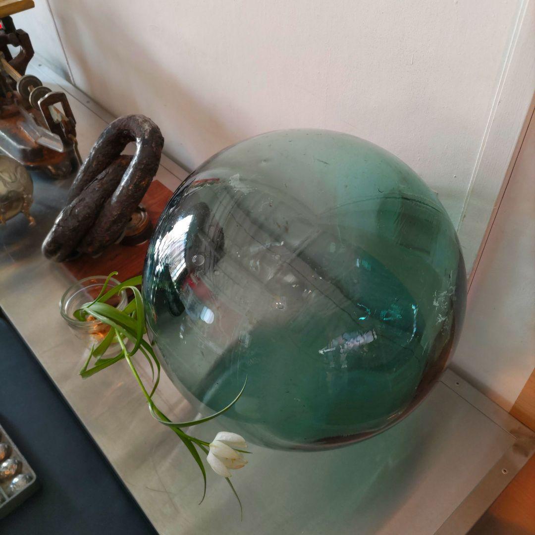 手作り　ガラス浮き球　【北】マーク入　骨董品