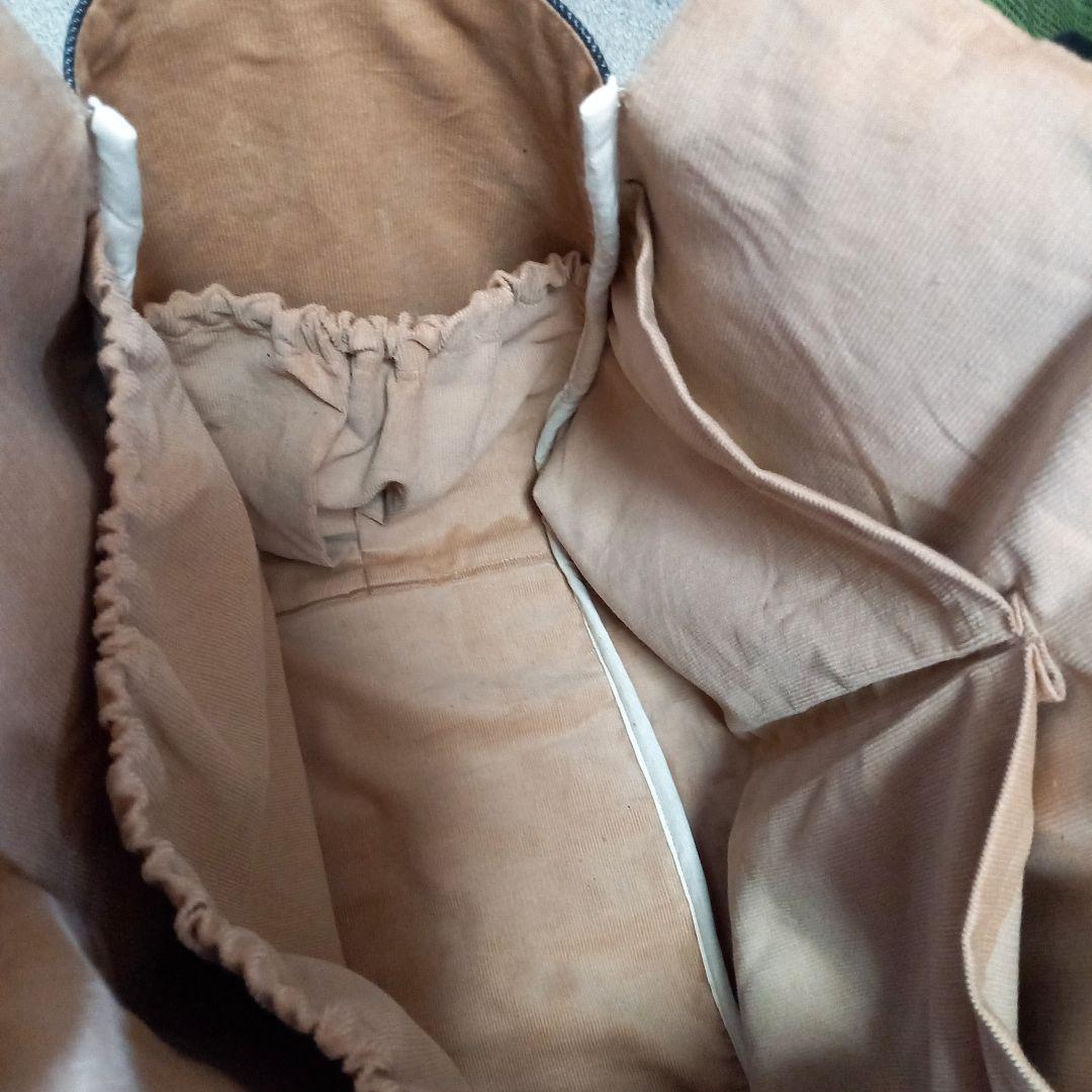 手作り☆ビッグトートバッグ☆ベージュドットねこちゃん&ハードデニム☆echino