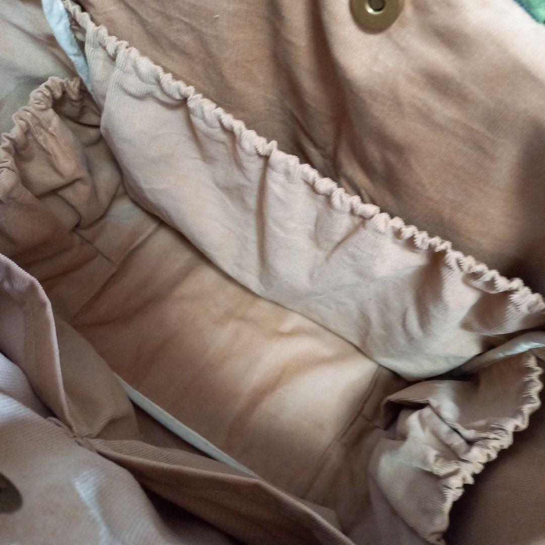 手作り☆ビッグトートバッグ☆ベージュドットねこちゃん&ハードデニム☆echino