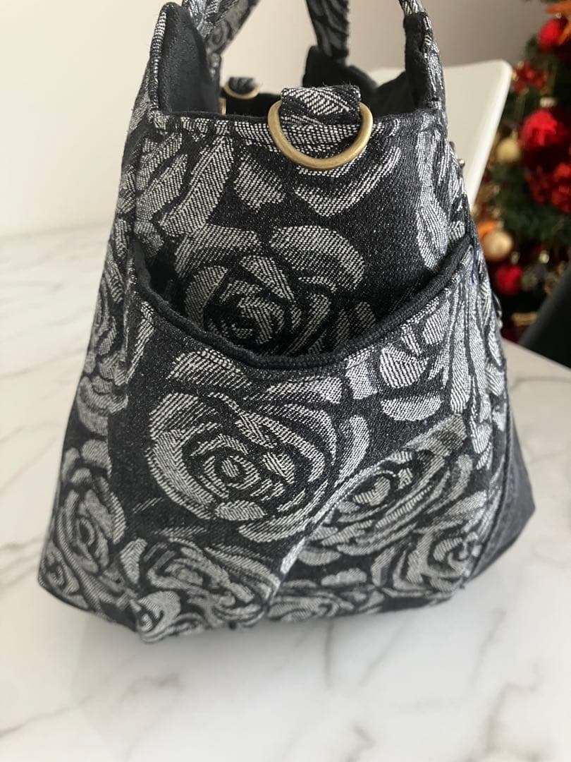 967 喜こんぶちゃん大きめデニムリメイクバック　オーバーオールデニム