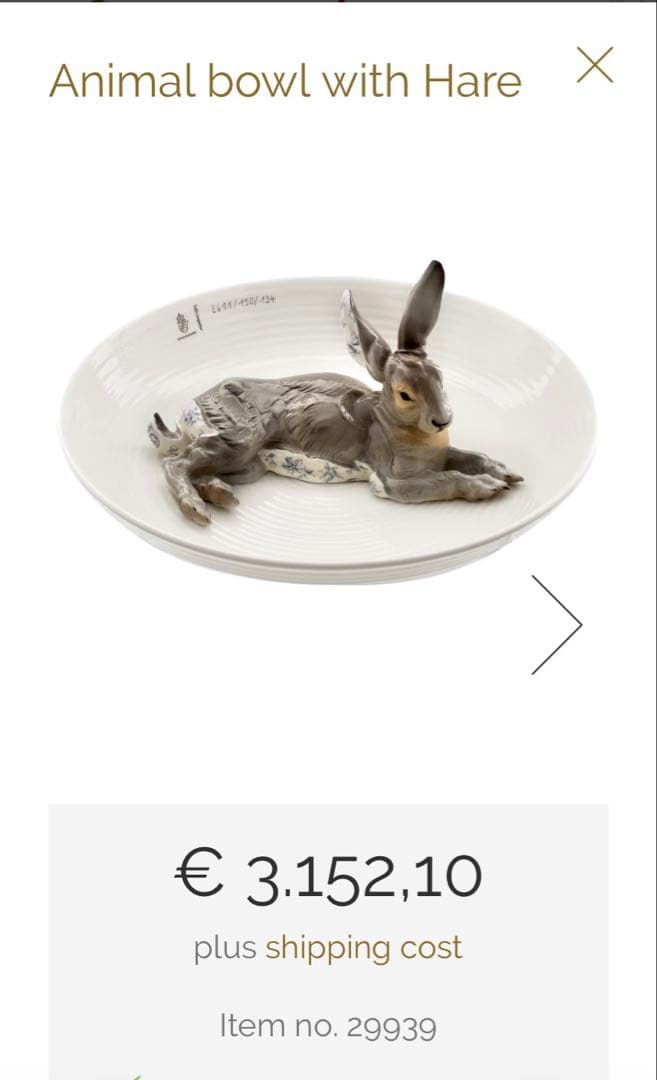 【希少品】最高級 ニンフェンブルク ◆ドイツ製 野うさぎ 大皿 イースター