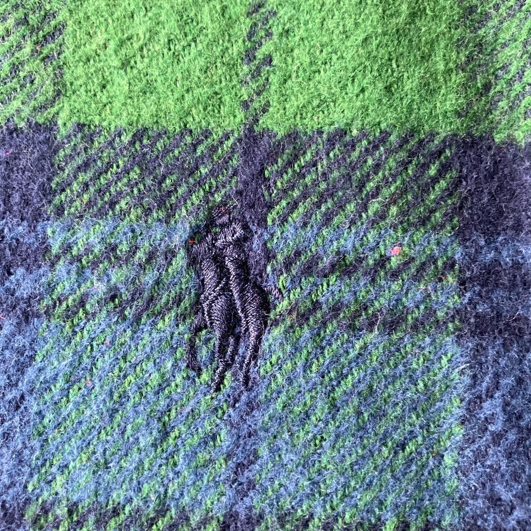 ラルフローレン　チェック柄　ブランケット　グリーン