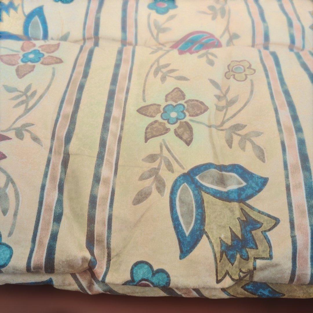 日本製　オーガニックウール100% 花柄 敷き布団100×210