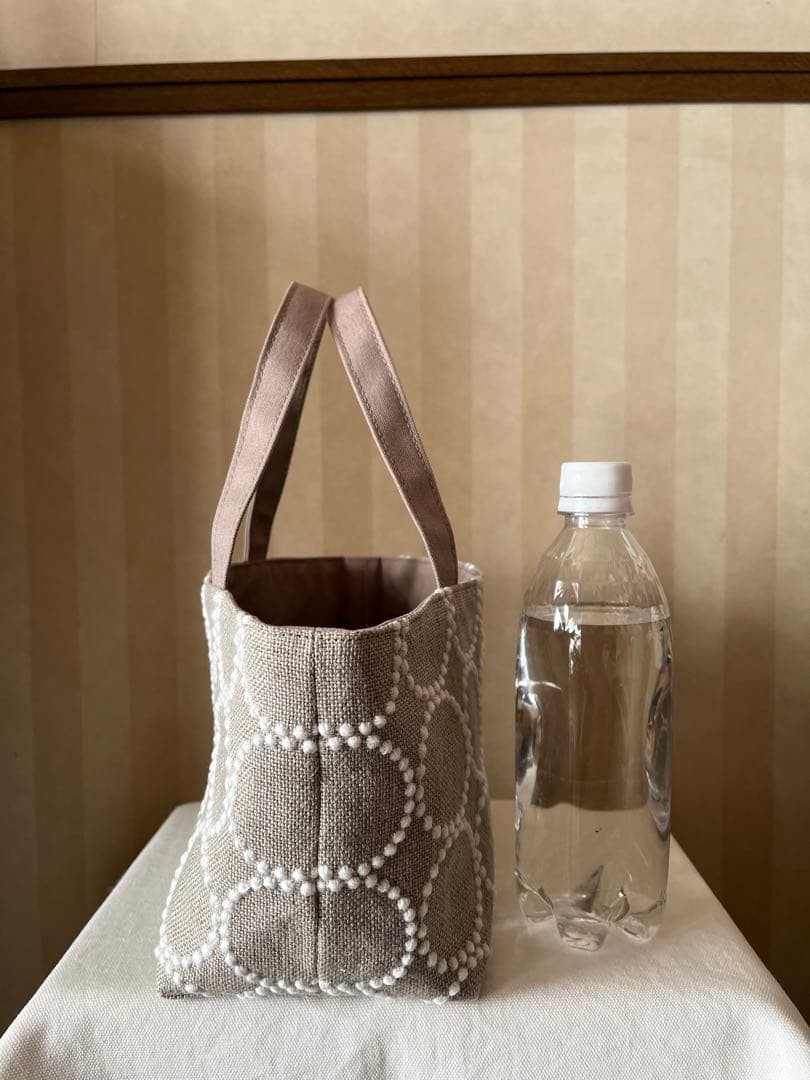 ハンドメイド　ランチトートバッグ　ミナペルホネン タンバリン