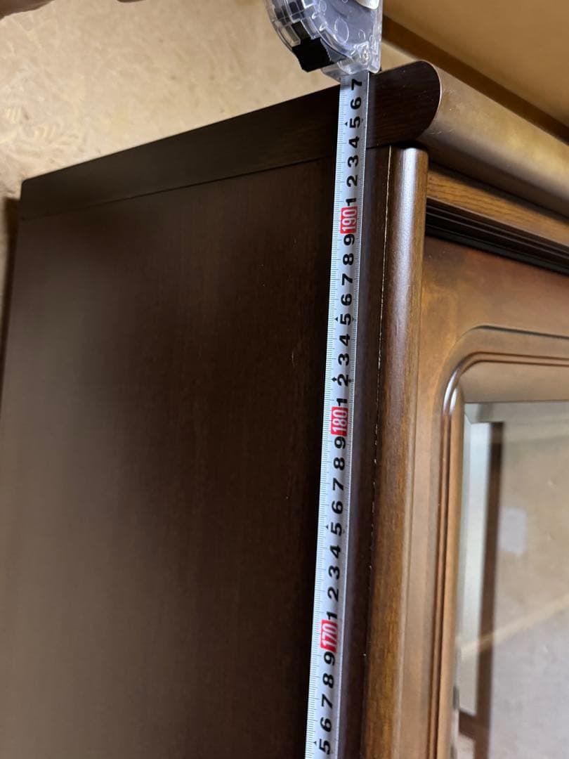 昭和レトロ 食器棚 本棚　上下分割可 木製キッチンボード 幅105cm