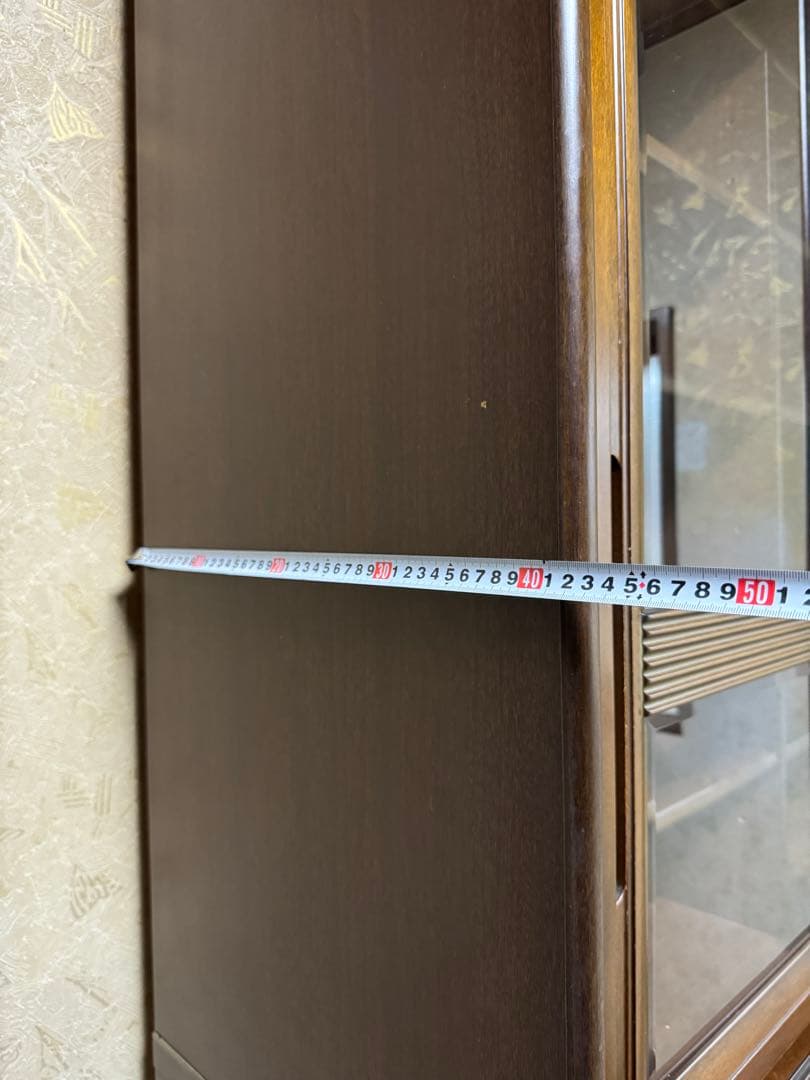 昭和レトロ 食器棚 本棚　上下分割可 木製キッチンボード 幅105cm