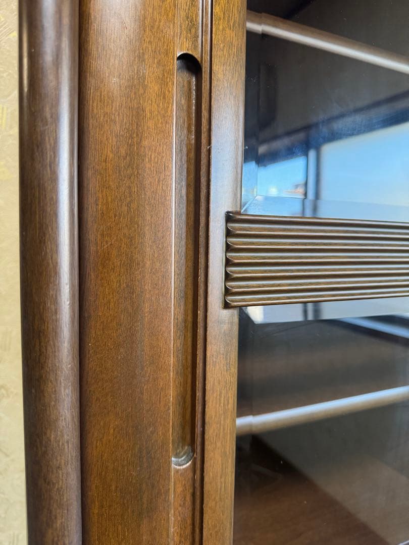 昭和レトロ 食器棚 本棚　上下分割可 木製キッチンボード 幅105cm